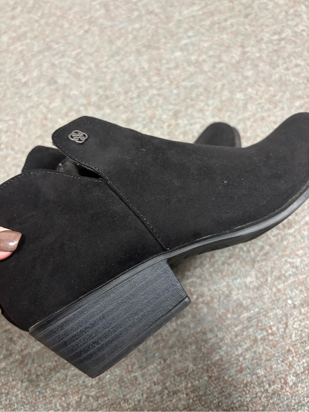 Daisy Fuentes Black Suede Chelsea Booties